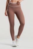 Calça Legging com Bolsos e Detalhes Contrastantes (Canela / Branco) | Ref: K5072-A