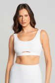 Top Canelado com Alças Largas e Abertura (Branco) | Ref: K5159-A