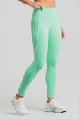 Calça Legging com Bolso no Cós e Detalhe Contrastante (Menta / Branco) | Ref: K5124-A