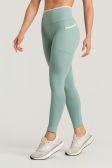 Calça Legging com Bolsos e Cós Contrastante (Citrus / Off-White) | Ref: K4831-E