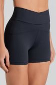 Short com Cós Estreito Transpassado (Preto) | Ref: K5212-A