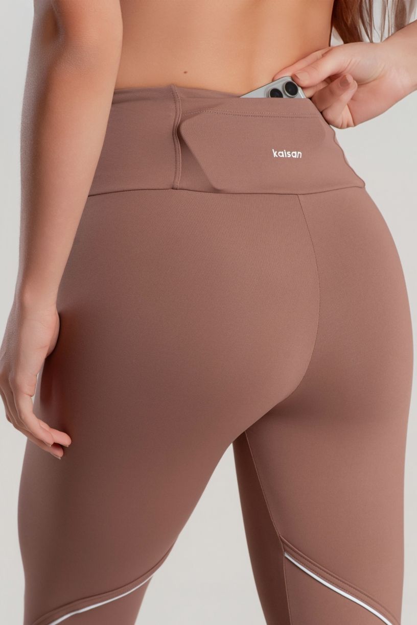 K5069-B_Calca_Legging_com_Bolso_no_Cos_e_Chapado_com_Vivo_Contrastante_Canela__Branco__Ref:_K5069-B