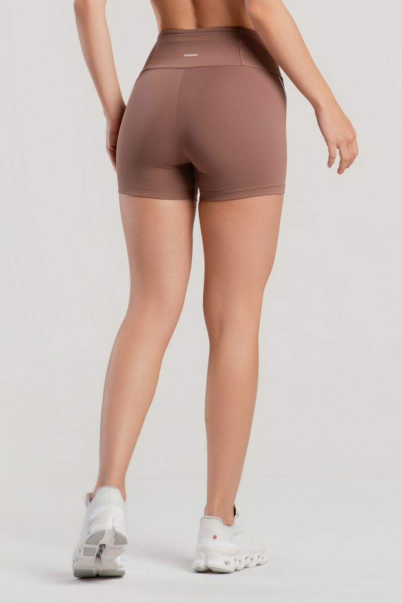 K5070-B_Short_com_Bolso_no_Cos_e_Chapado_com_Vivo_Contrastante_Canela__Branco__Ref:_K5070-B