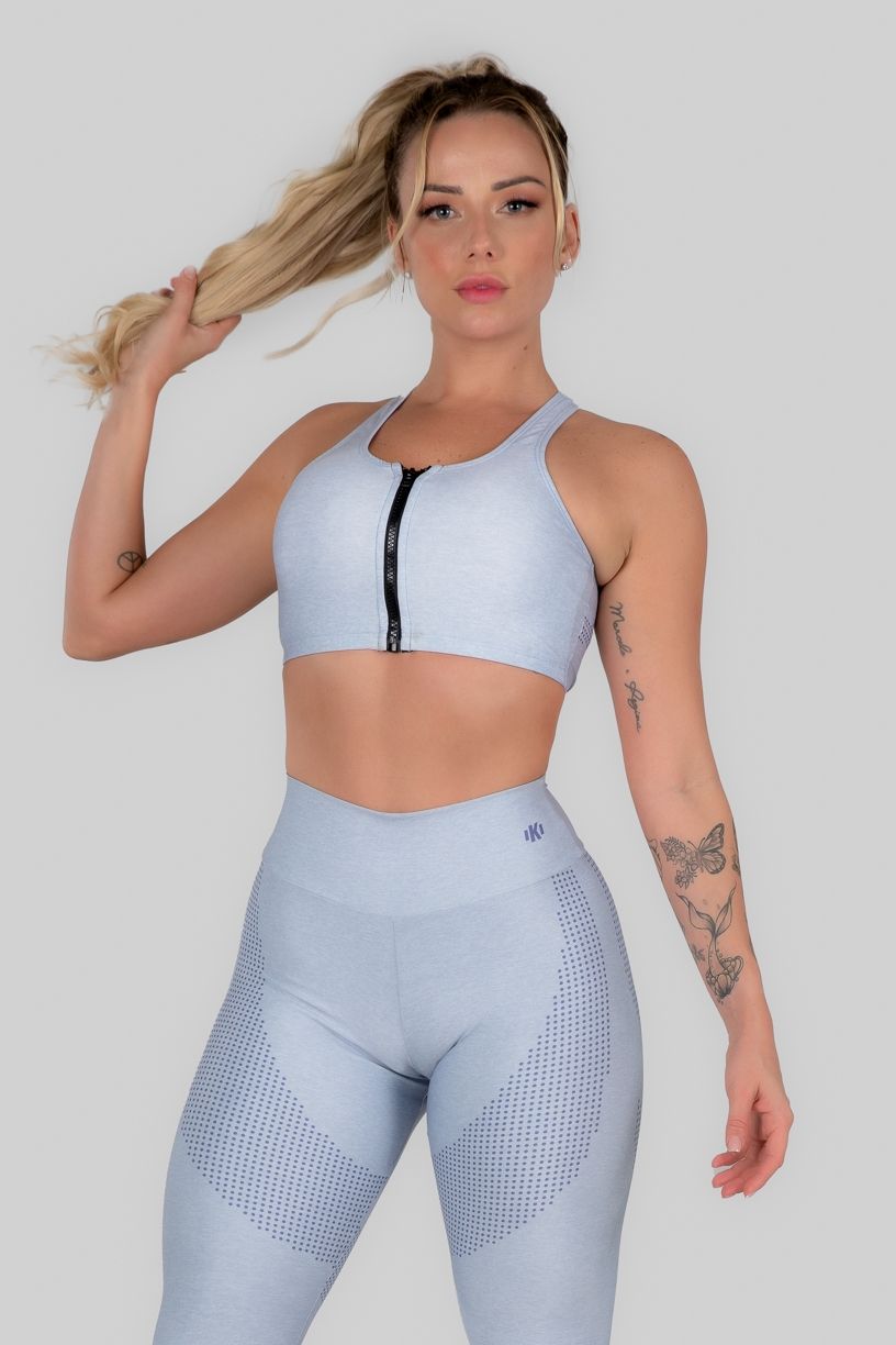 Calça Legging Estampa Digital Cós Duplo (Lilac Mark) | Ref: K3009-A