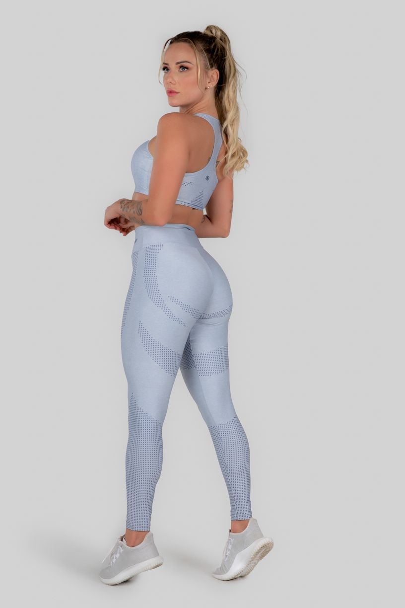 Calça Legging Estampa Digital Cós Duplo (Lilac Mark) | Ref: K3009-A