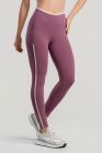 Calça Legging com Chapado e Vira (Malva / Off-White) | Ref: K4694-F
