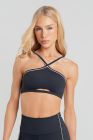 Top com Abertura Frontal e Vivo Contrastante (Preto / Off-White) | Ref: K5207-A