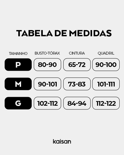 Tabela de Medidas Kaisan